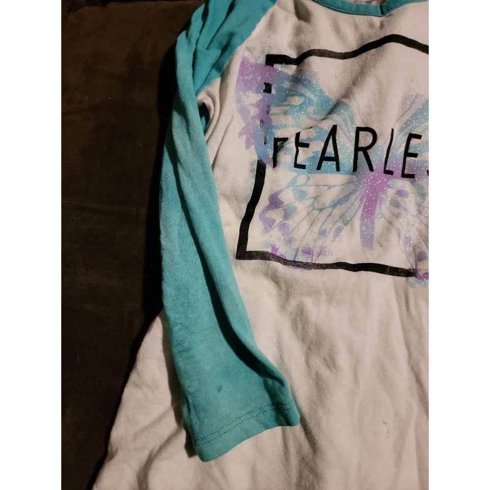 Justice fearless butterfly top and leggings size 8